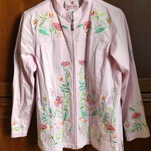 Quacker Factory Pink Embroidered Jacket